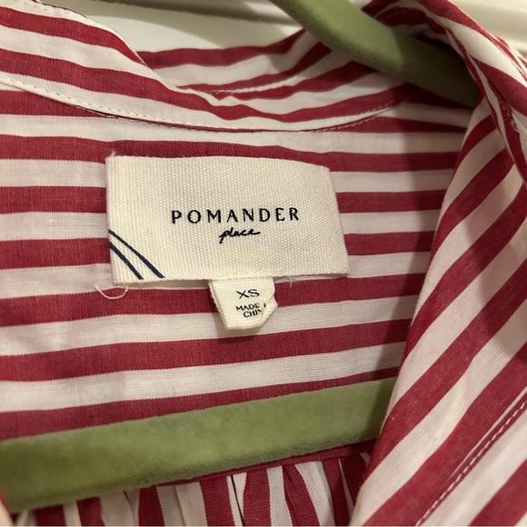 Tuckernuck Pomander Place Adair Oversized Stripe Cotton Button Down XS - Picture 4 of 6